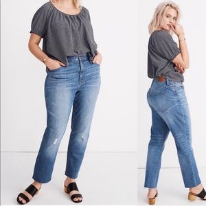 Madewell High Rise Slim Boyjean Raw Hem Jeans